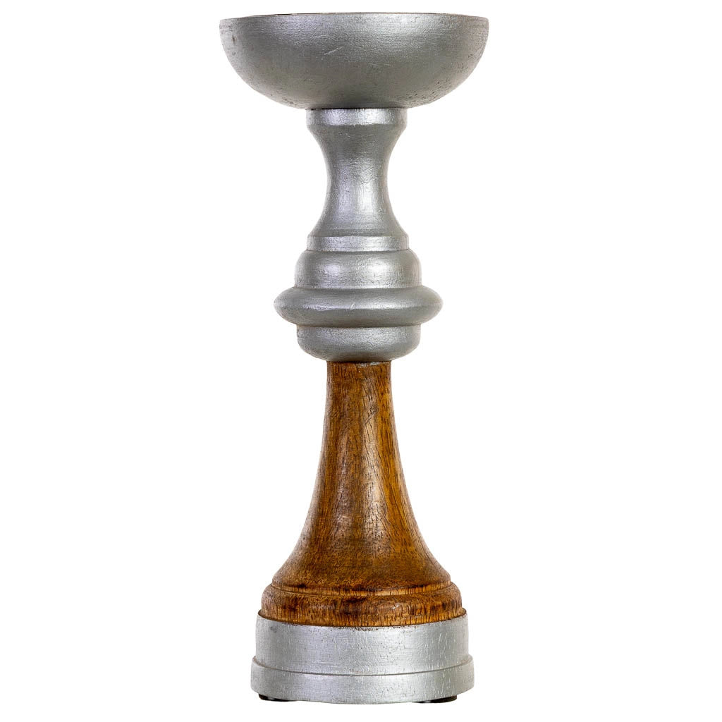 Candele in legno marrone 10x10x25h cm
