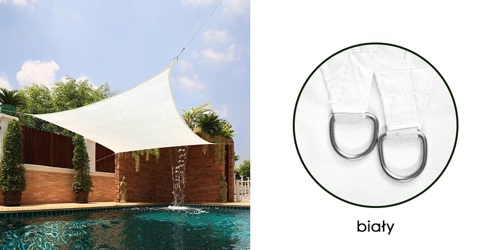 AIO FACTORY Vela ombreggiante 3x3 m Impermeabile Vela parasole da giardino bianca