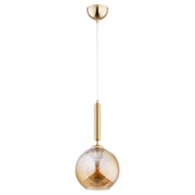 Lampada a sospensione moderna oro vetro ambra Ø20 E27 GRALL