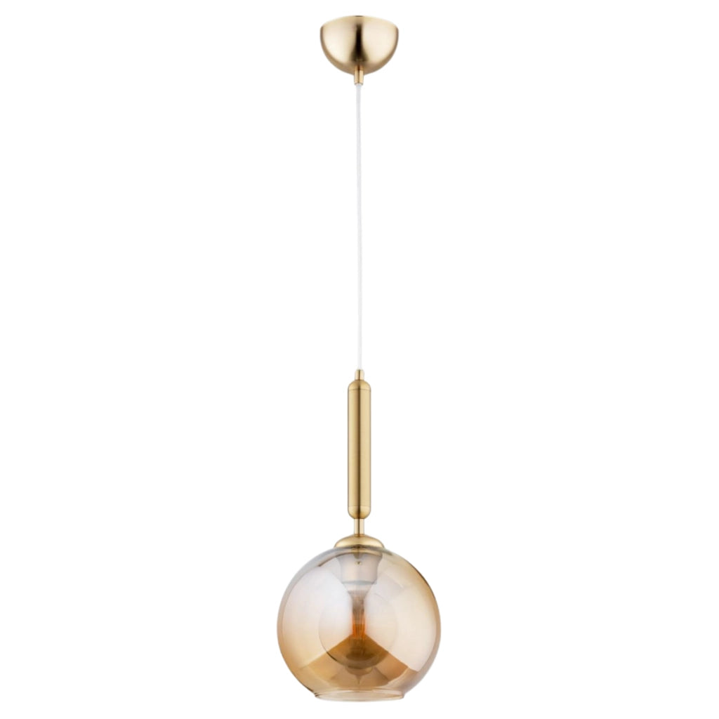 Lampada a sospensione moderna oro vetro ambra Ø20 E27 GRALL