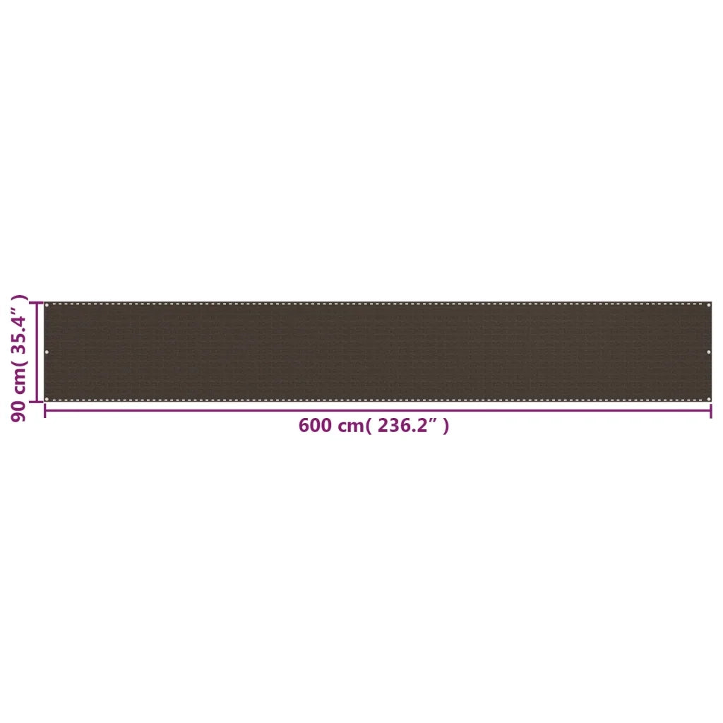 Paravento da Balcone Marrone 90x600 cm in HDPE 311047