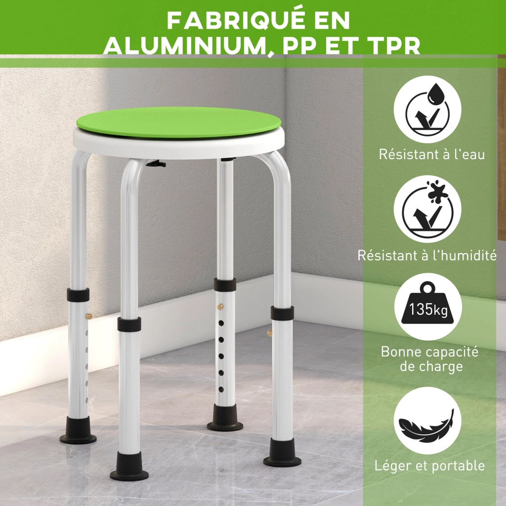 Sgabello da doccia regolabile ¨C zephmum ¨C Alluminio 360¡ã