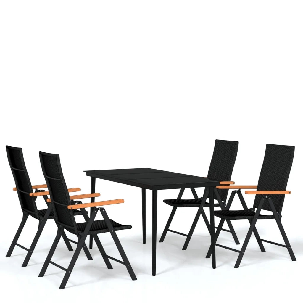 Set da Pranzo da Giardino 5 pz Nero 3099121