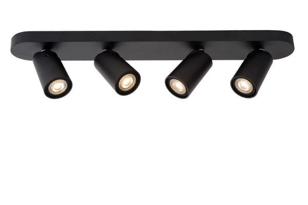 Spot soffitto Lucide Xyrus 4xGU10 LED 2200-3000K nero