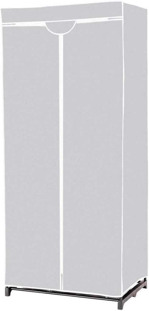 Armadio in Tessuto Armadio Cabina Pieghevole con Asta Appendiabiti, Vari Colori Disponibili, 75 x 50 x 170cm (Grigio)