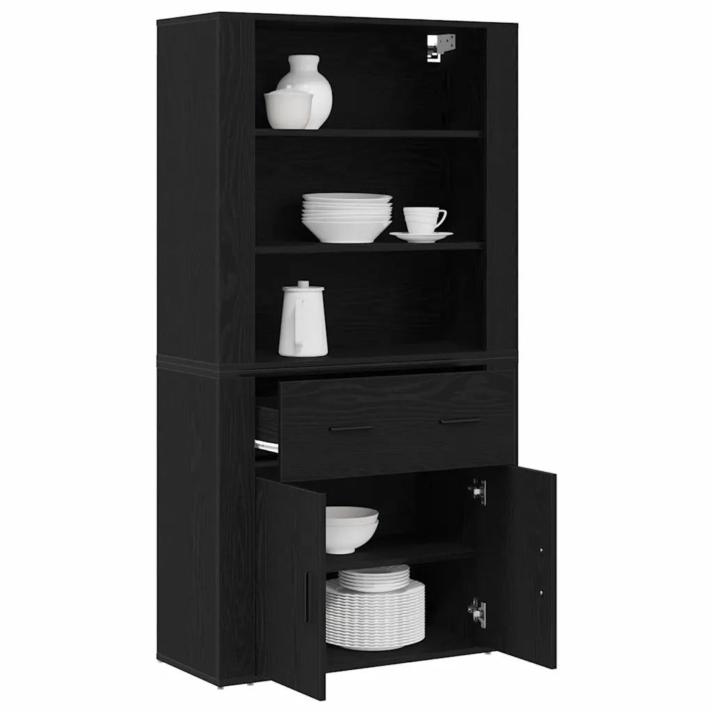 Credenza Rovere Nero 80 x 33 x 150 cm Legno multistrato 3333080