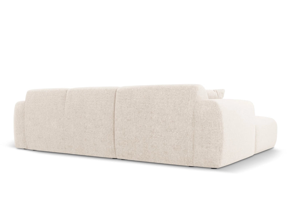 Cosmopolitan Design - Divano angolare destro "Nolio" 4 posti in ciniglia beige chiaro 