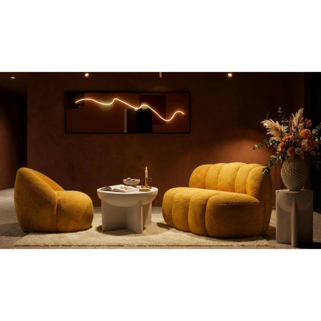 Poltrona VKH1063, Giallo, Spugna, 81x78x64 cm