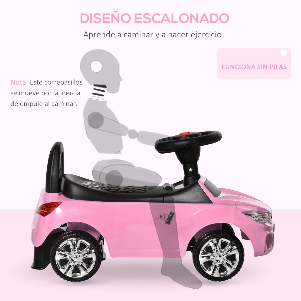 Coche Correpasillos Bambini con Musica e Luci Rosa ¨C Minimal