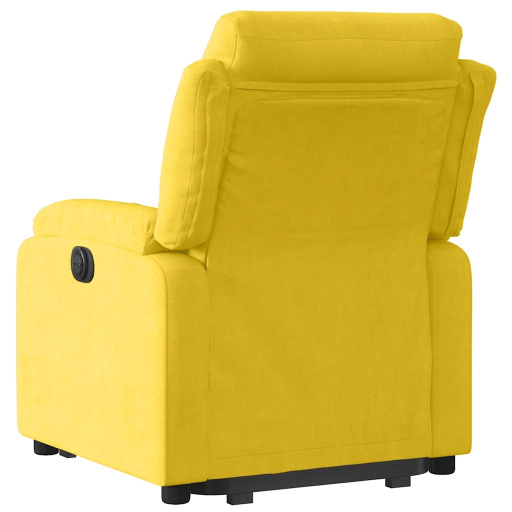 Poltrona Alzapersona Reclinabile Gialla in Velluto 3205099