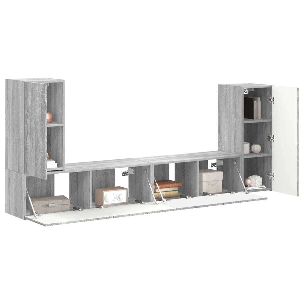 Set mobile TV 4 pcs Grigio Sonoma Legno multistrato 3409120