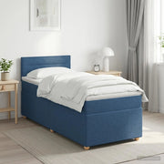 Letto box spring con materasso Blu 100 x 200 cm Tessuto 3450887