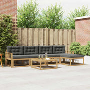 Set di divani da esterno 6 pz Bianco e Antracite Poliestere 3386336