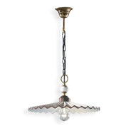 Lampadario Classico L&aposAquila Metallo E Ceramica Nero Sfumato Rame 1 Luce E27