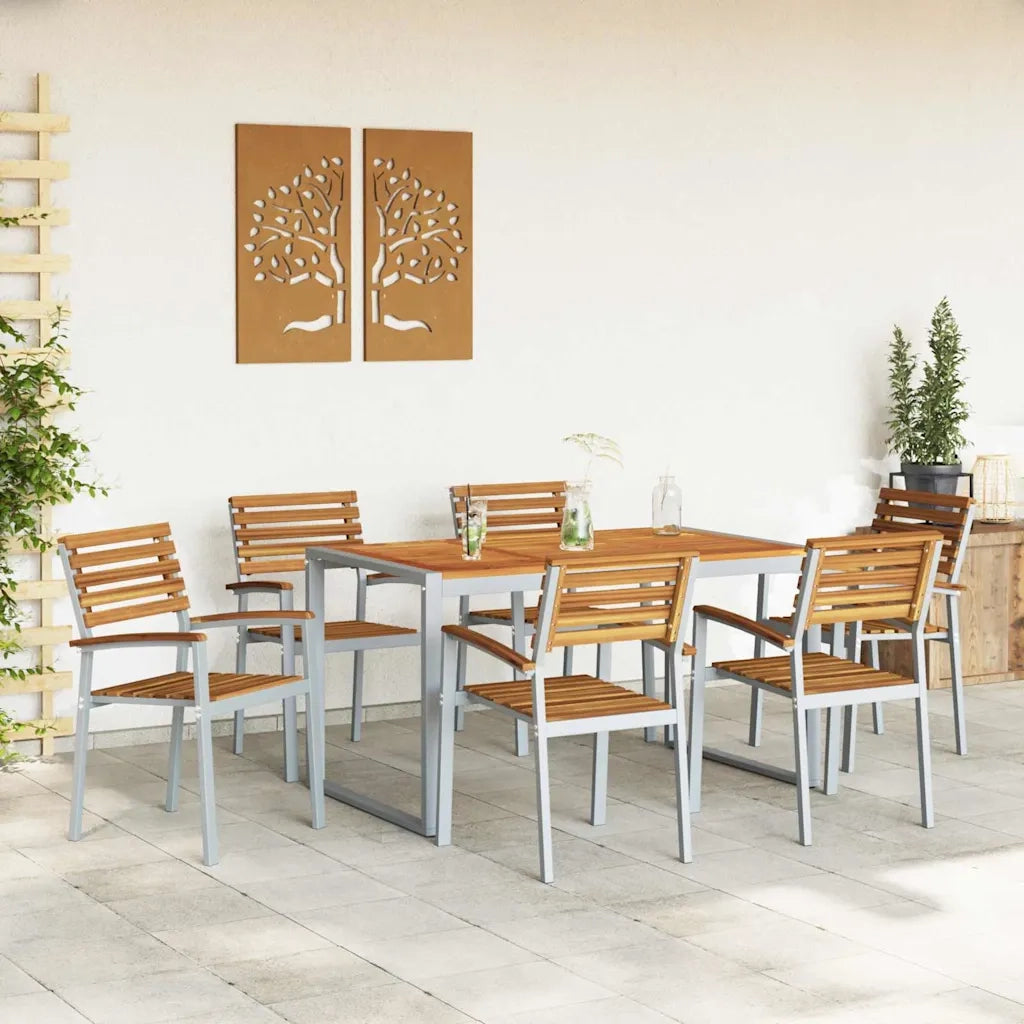 Set da Pranzo per Giardino 7 pcs Grigio 3284360