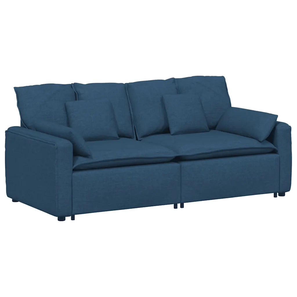 Divano Modulare con Cuscini Blu 3321124