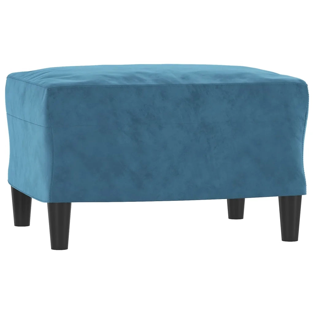 Set di Divani 3 pz con Cuscini Blu in Velluto