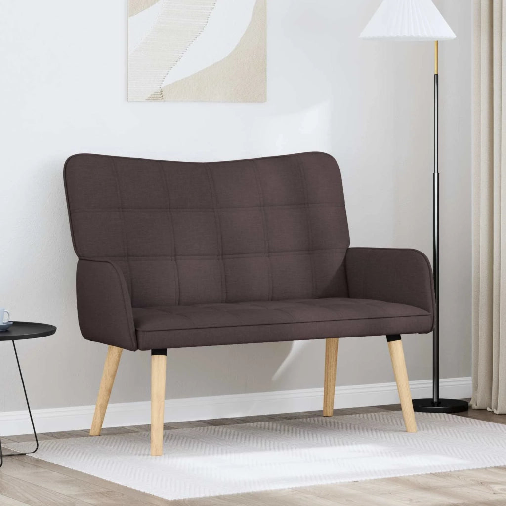 Sofa a Due Posti Marrone Scuro 115 x 61 x 87 cm Tessuto 42028895