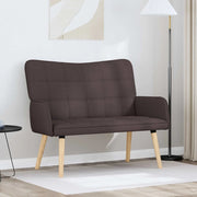 Sofa a Due Posti Marrone Scuro 115 x 61 x 87 cm Tessuto 42028895