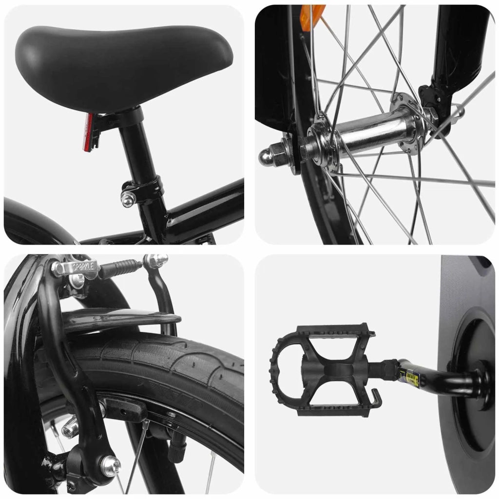 Bicicletta per Bambini 16 Pollici per bambini di 4-6 anni Nero 42009345