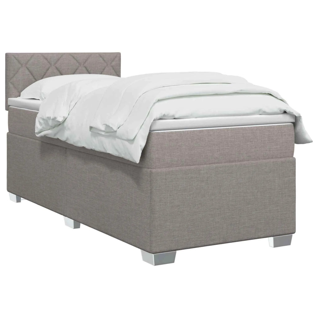 Letto con Box Spring, Materasso e LED Tortora 90 x 200 cm 3451865