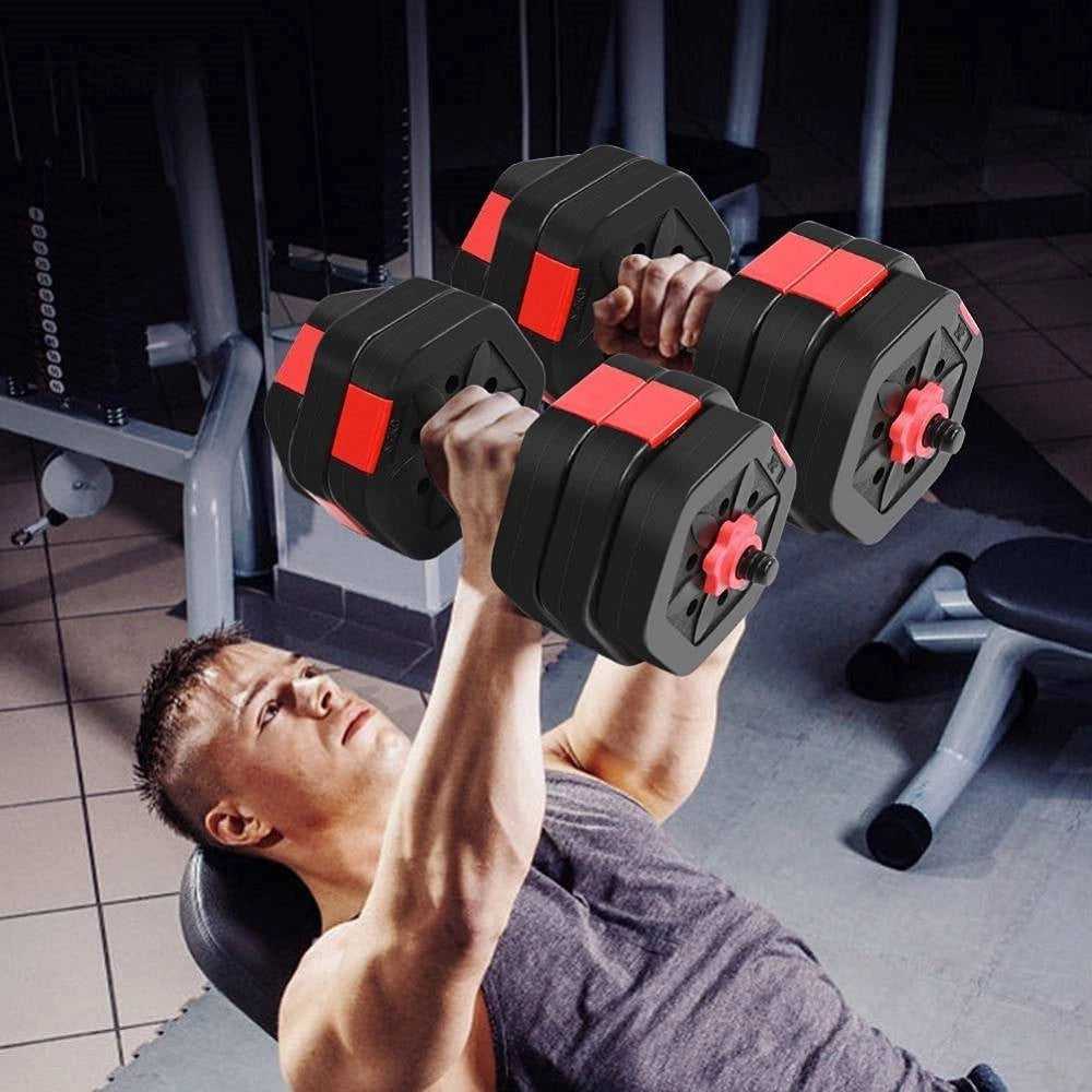 Trade Shop - Set Manubri Bilanciere Con Biella Regolabili 25kg Allenamento Corpo Palestra Casa -
