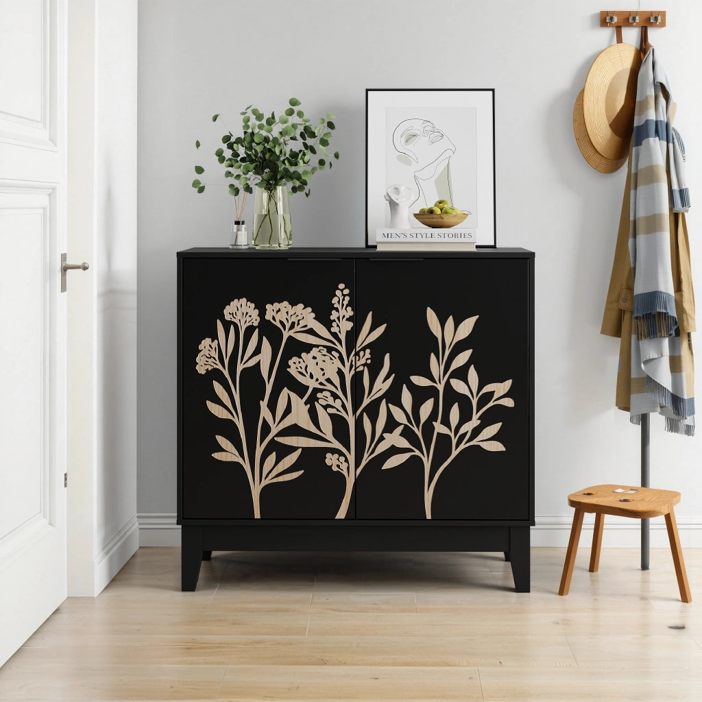 Credenza Vintage con 2 Ante e Ripiani ¨C MINIMAL ¨C Legno, 80 cm