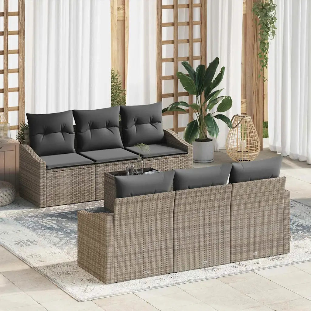 Set di divani con cuscino con cuscino 7 pcs Grigio polyrattan 3346609