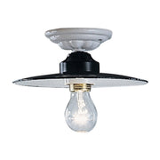 Plafoniera Industrial Potenza Ferro E Ceramica Nero Diam. 35Cm 1 Luce E27