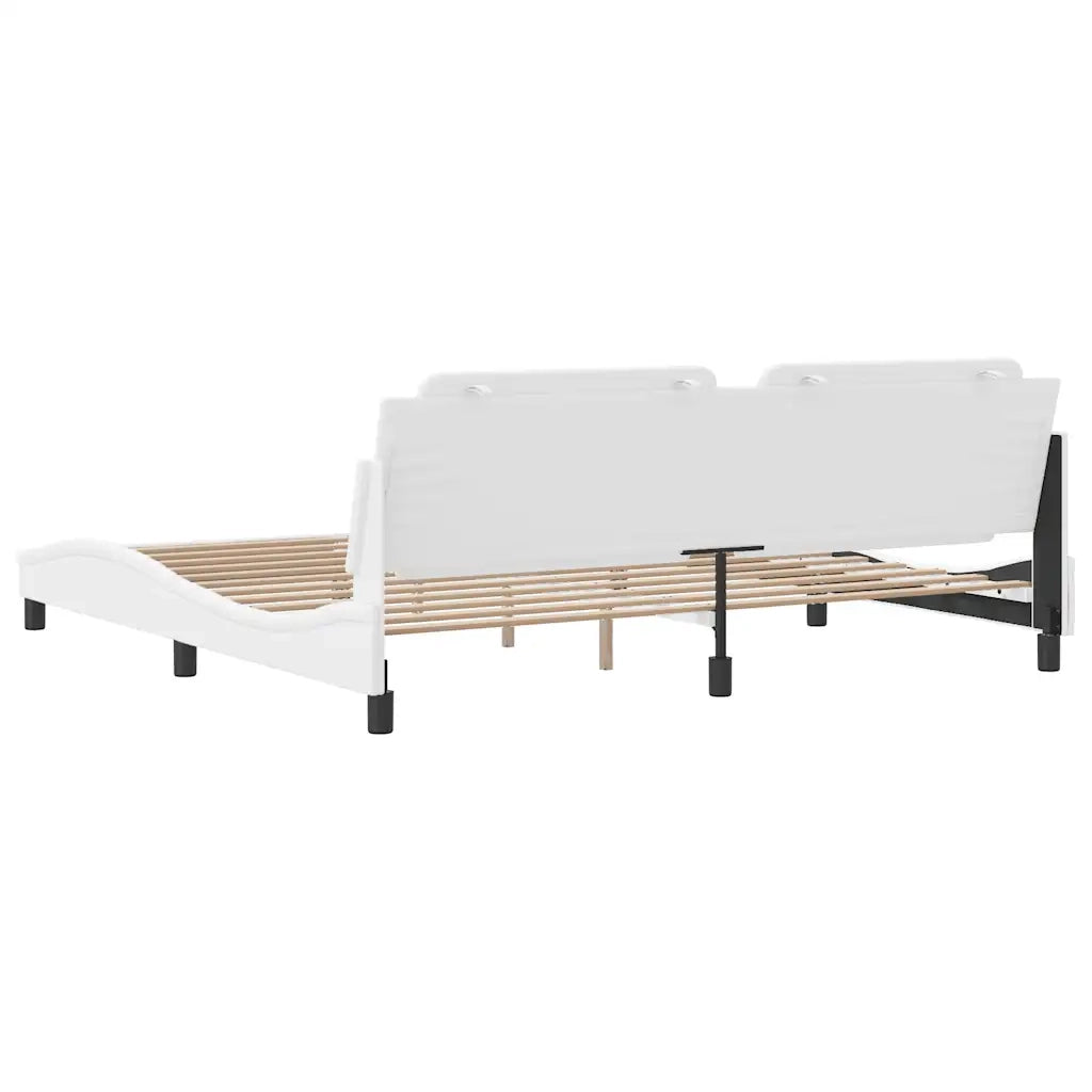 Giroletto senza Materasso Zadar Bianco 200x200 cm in Similpelle