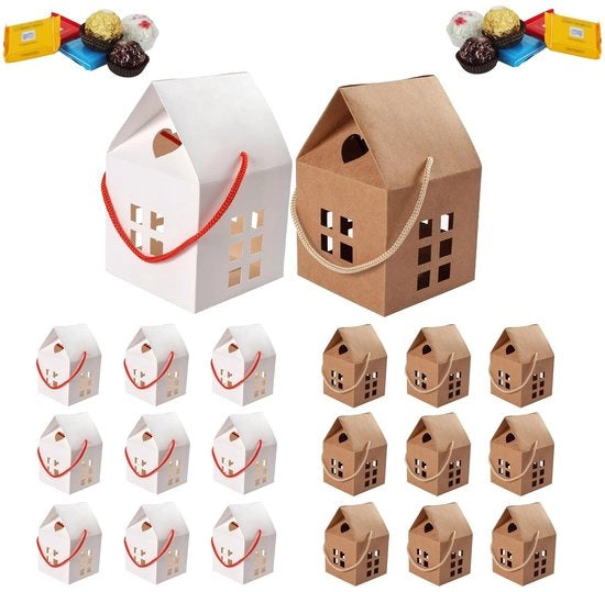 Scatola di regalo da 20 pezzi - Confezione regalo in cartone - Piccola scatola di regalo - Scatola con coperchio - Carta forte - Ideale per dolci - Scatola per regali