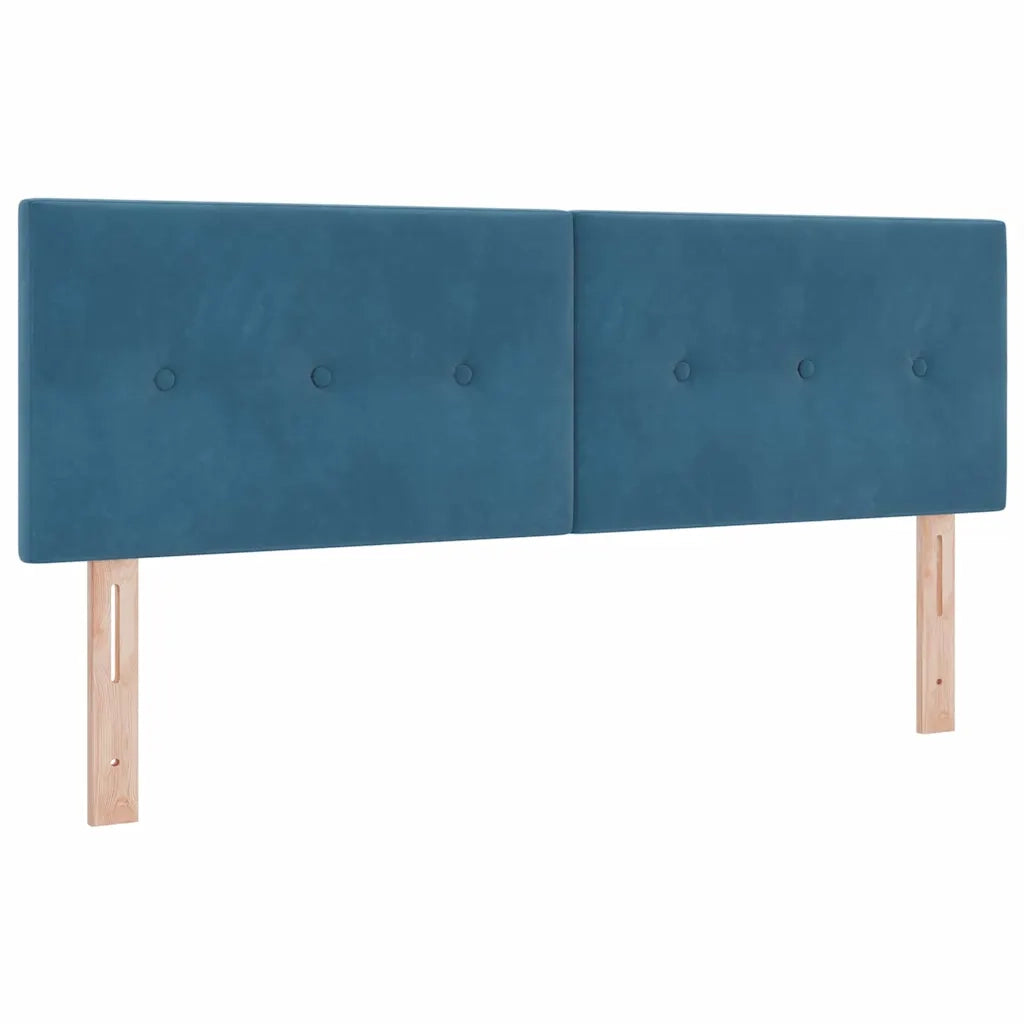 Letto a Sorgente LED con led Blu Scuro 140 x 200 cm Velluto