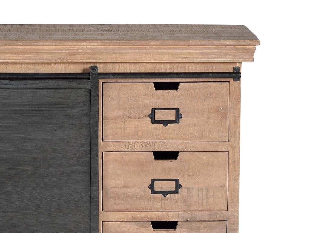 Cassettiera in legno di mango e metallo