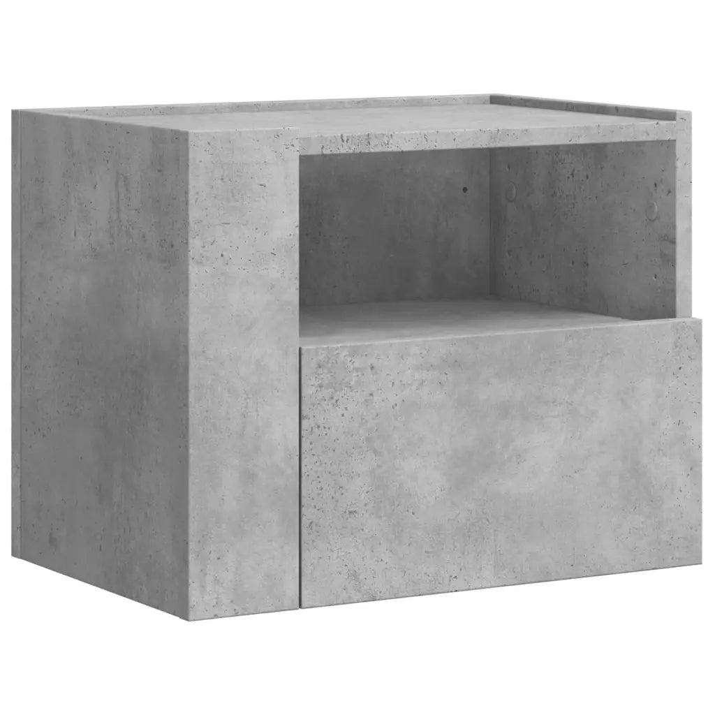 Comodini a Muro 2 pz Grigio Cemento 45x30x35 cm 848318