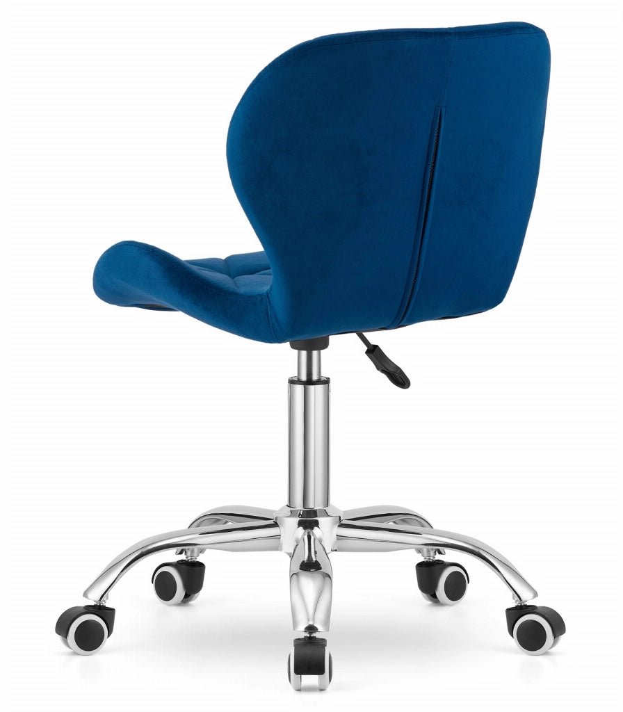 Sedia girevole ergonomica Valora AVOLA in velluto blu navy
