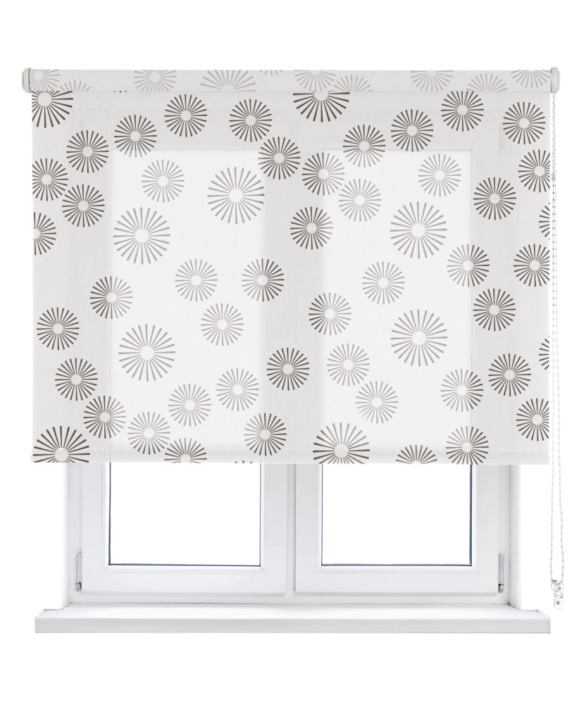 VIEWTEX Tenda a rullo Pasodoble Printed Bianco e Marrone 165 X 250cm - Made in Europe - 5 anni di Garanzia