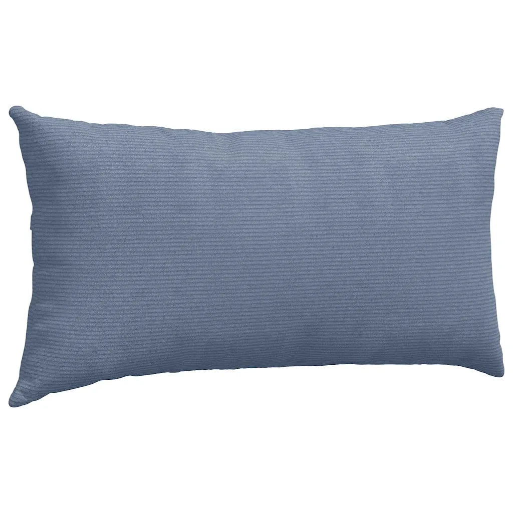 Cuscini da Divano 2 pz-Set di 2 Cuscini per Sofa Blu 80 x 40 cm Tessuto in Cords 348671
