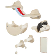 Gioco per Gatti a Parete con Amaca e Piattaforme ¨C Minimal ¨C Beige