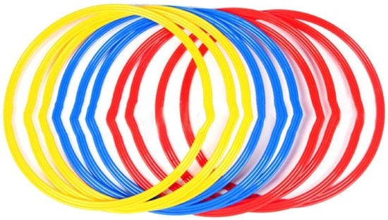 Set di 6 anelli di allenamento per calcio - Allenamento calcio accessori - Miglioramento delle prestazioni dei piedi - Anelli di allenamento in plastica duratura - Strumenti di allenamento per calcio