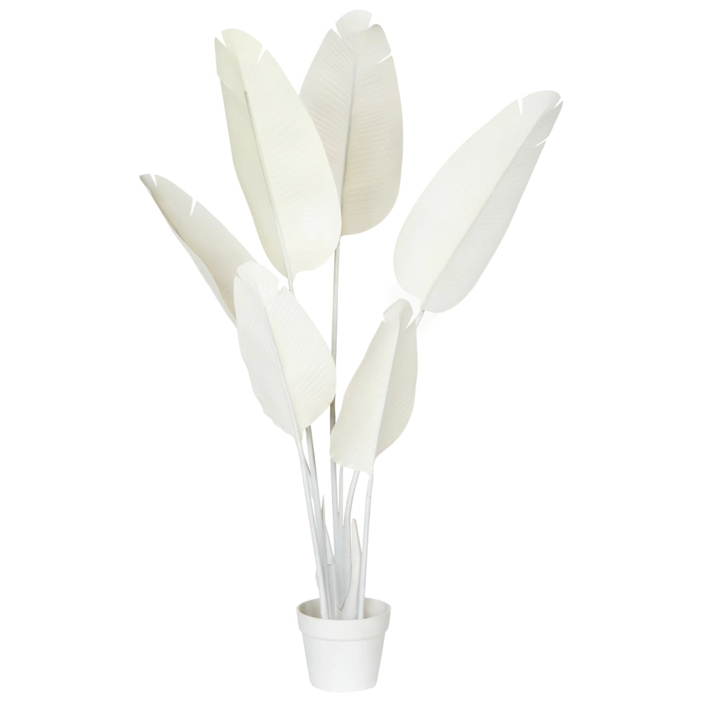 Pianta artificiale in vaso in plastica bianca 123 cm ambienti stile moderno