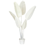 Pianta artificiale in vaso in plastica bianca 123 cm ambienti stile moderno