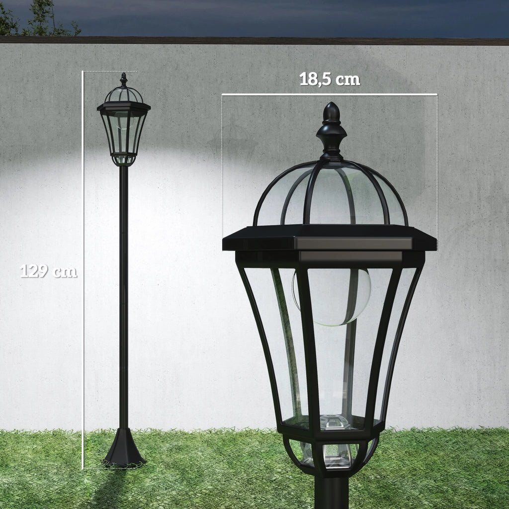 Lampada solare da giardino ¨C zephmum ¨C 2 pezzi, nero, 129 cm