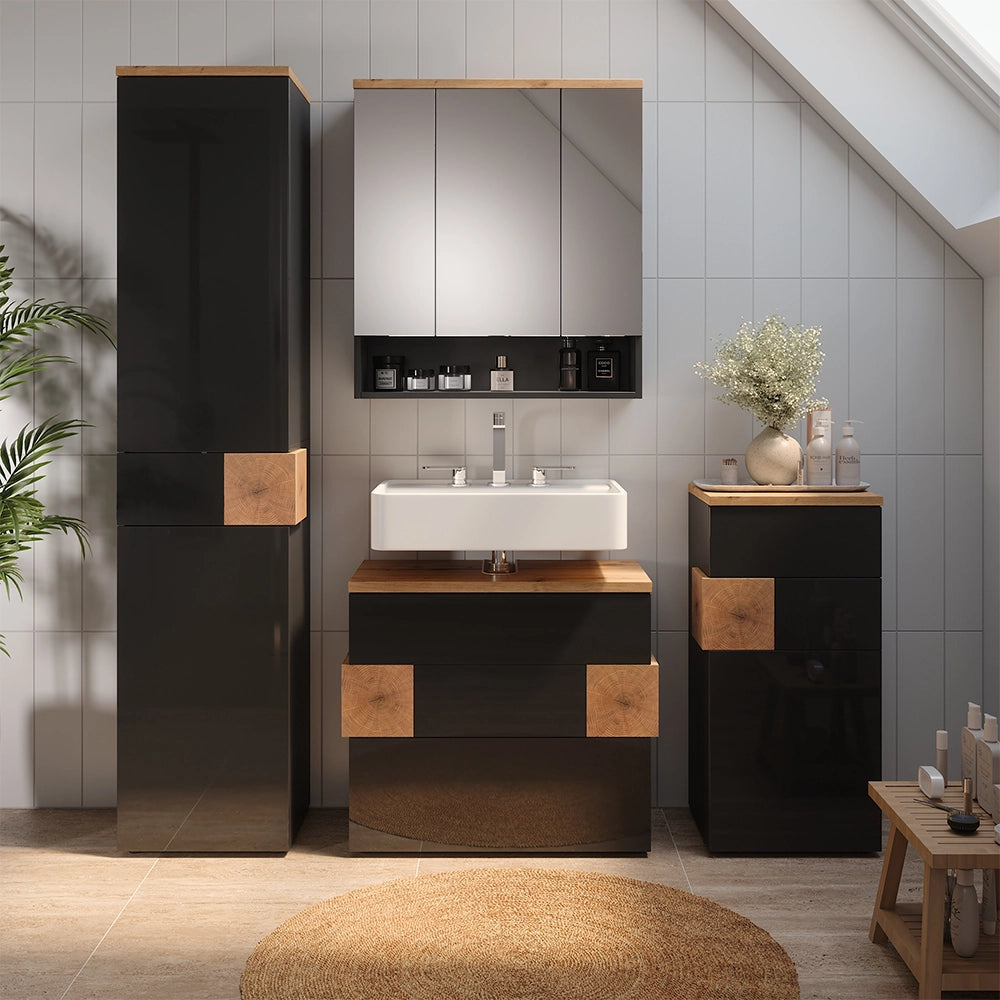 Set di mobili da bagno Eden Antracite 5 parti Vicco