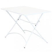 Tavolo da Giardino Bristol 110x70 cm Bianco in Acciaio Pieghevole – Tavolo Quadrato da Esterno