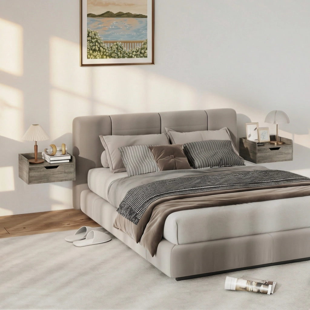 Comodino ¨C zephmum ¨C 40x30x19,5cm grigio