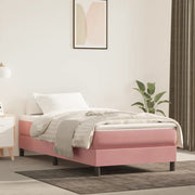 Struttura Letto a Rete a Molle Rosa 90x190 cm in Velluto 3120747