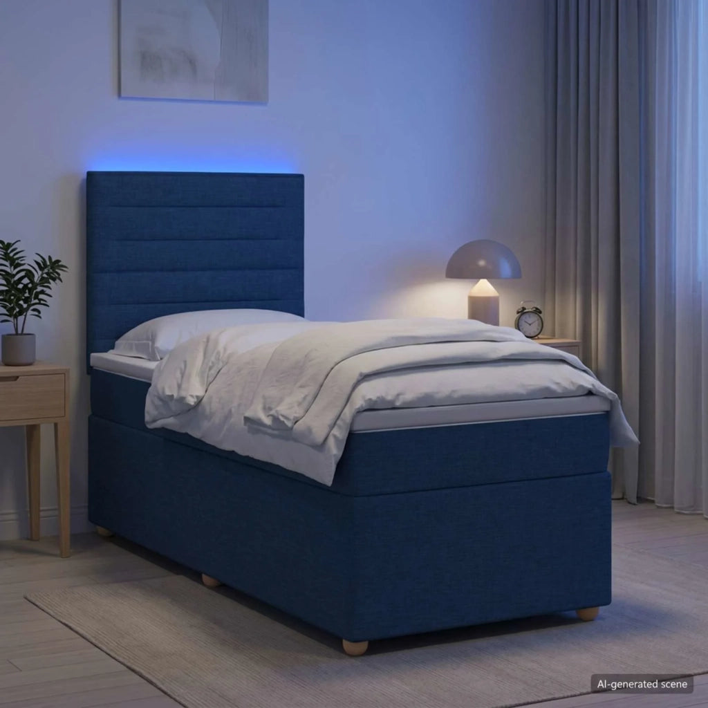 Letto box spring con materasso Blu 80 x 200 cm Tessuto 3455216