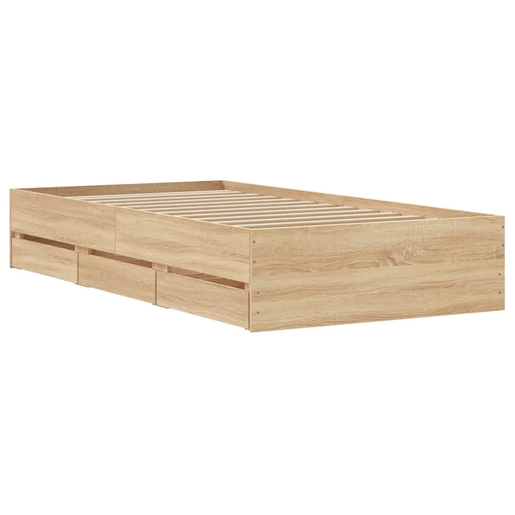 Giroletto Cassetti Rovere Sonoma 90x200 cm Legno Multistrato 3207296