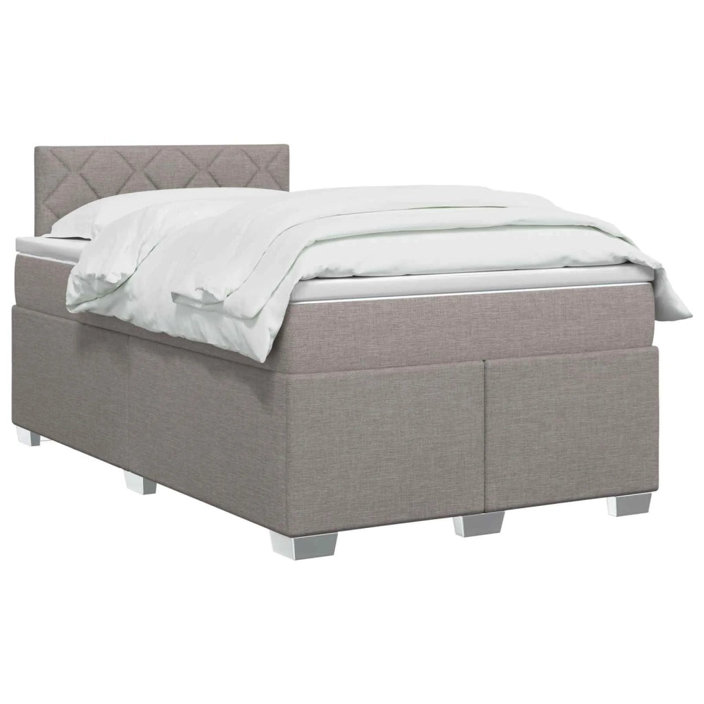 Letto con Box Spring, Materasso e LED Tortora 120 x 190 cm 3451907