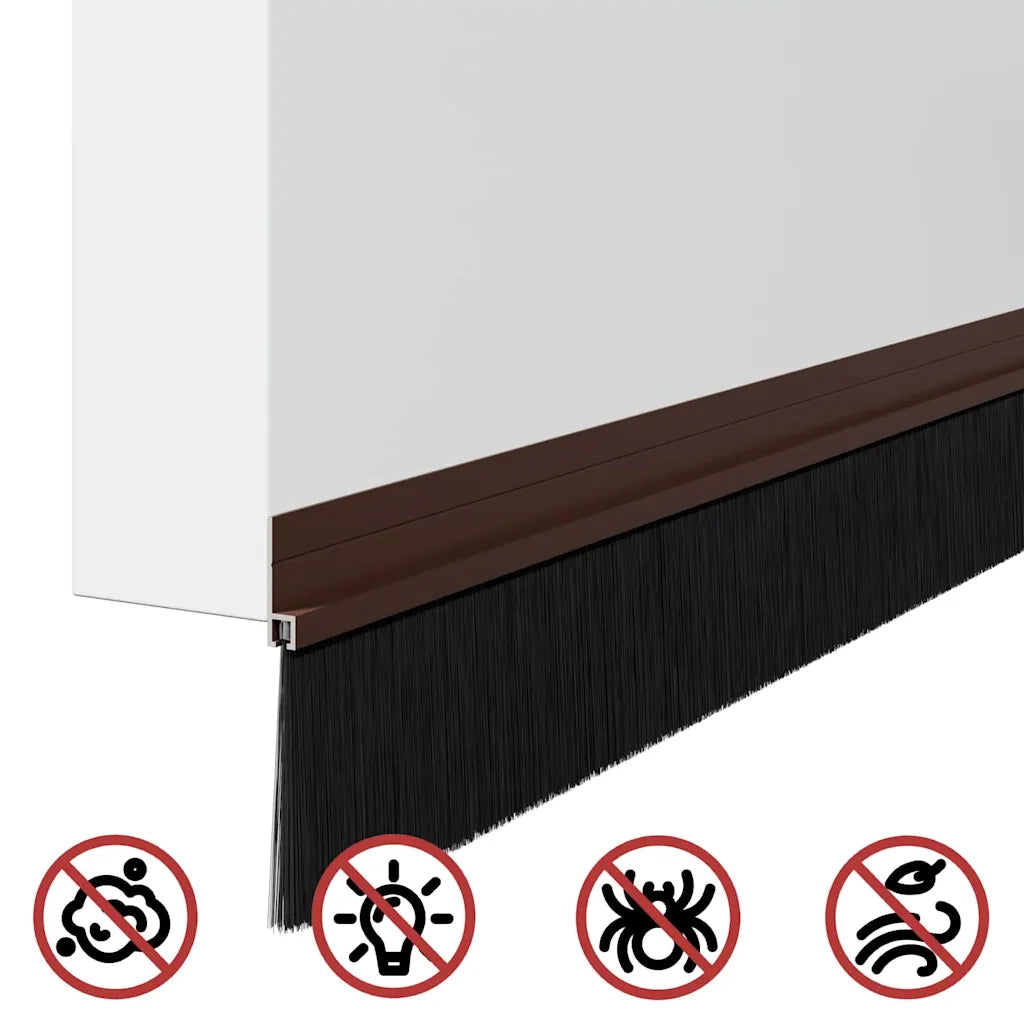 Spazzole per porte autoadesive 12 pz Marrone 100 cm CFW9324876